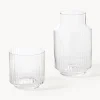 Set caraffa e bicchiere in vetro soffiato Aleo, set da 2