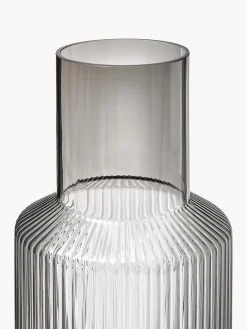 Set caraffa piccola e bicchiere in vetro soffiato Ripple, set da 2