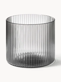 Set caraffa piccola e bicchiere in vetro soffiato Ripple, set da 2