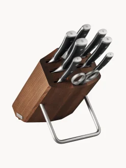 Set coltelli con ceppo e 1 paio di forbici in legno di faggio Classic Icon 8 pz