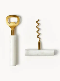 Set da apribottiglie con manico in marmo Agata 2 pz