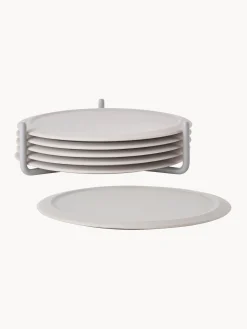 Set da 6 sottobicchieri in silicone con supporto Plain