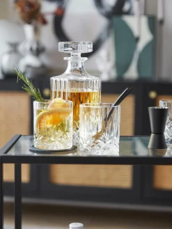 Set da whisky in cristallo con rilievo George