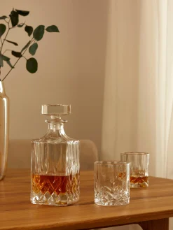 Set da whisky in cristallo con rilievo George