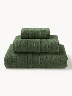 Set di asciugamani con bordo rigato Luxe, varie misure