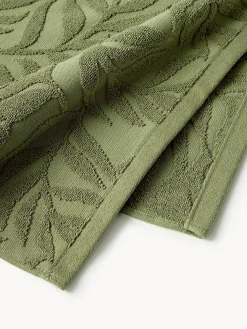 Set di asciugamani con motivo in rilievo Leaf, varie misure