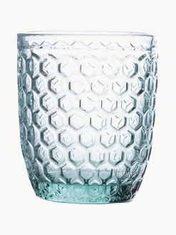 Set di 6 bicchieri acqua con motivo in rilievo Geometry