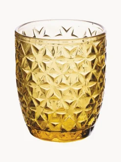 Set di 6 bicchieri acqua con motivo in rilievo Geometry