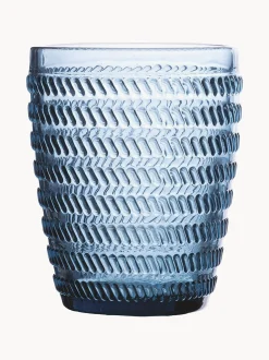Set di 6 bicchieri acqua con motivo in rilievo Geometry
