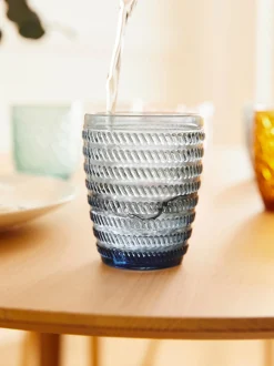 Set di 6 bicchieri acqua con motivo in rilievo Geometry