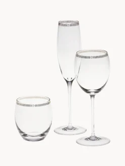 Set di 6 bicchieri acqua in cristallo con decoro oro Dvorak
