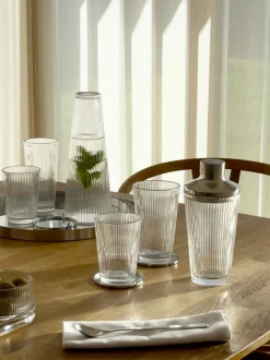 Set di 4 bicchieri alti con rilievo Pilastro