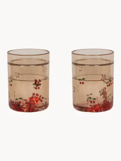 Set di 2 bicchieri con glitter Cherry
