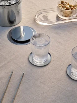 Set di 6 bicchieri con rilievo Pilastro