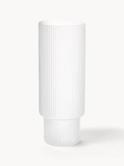 Set di 4 bicchieri da long drink in vetro soffiato millerighe Ripple