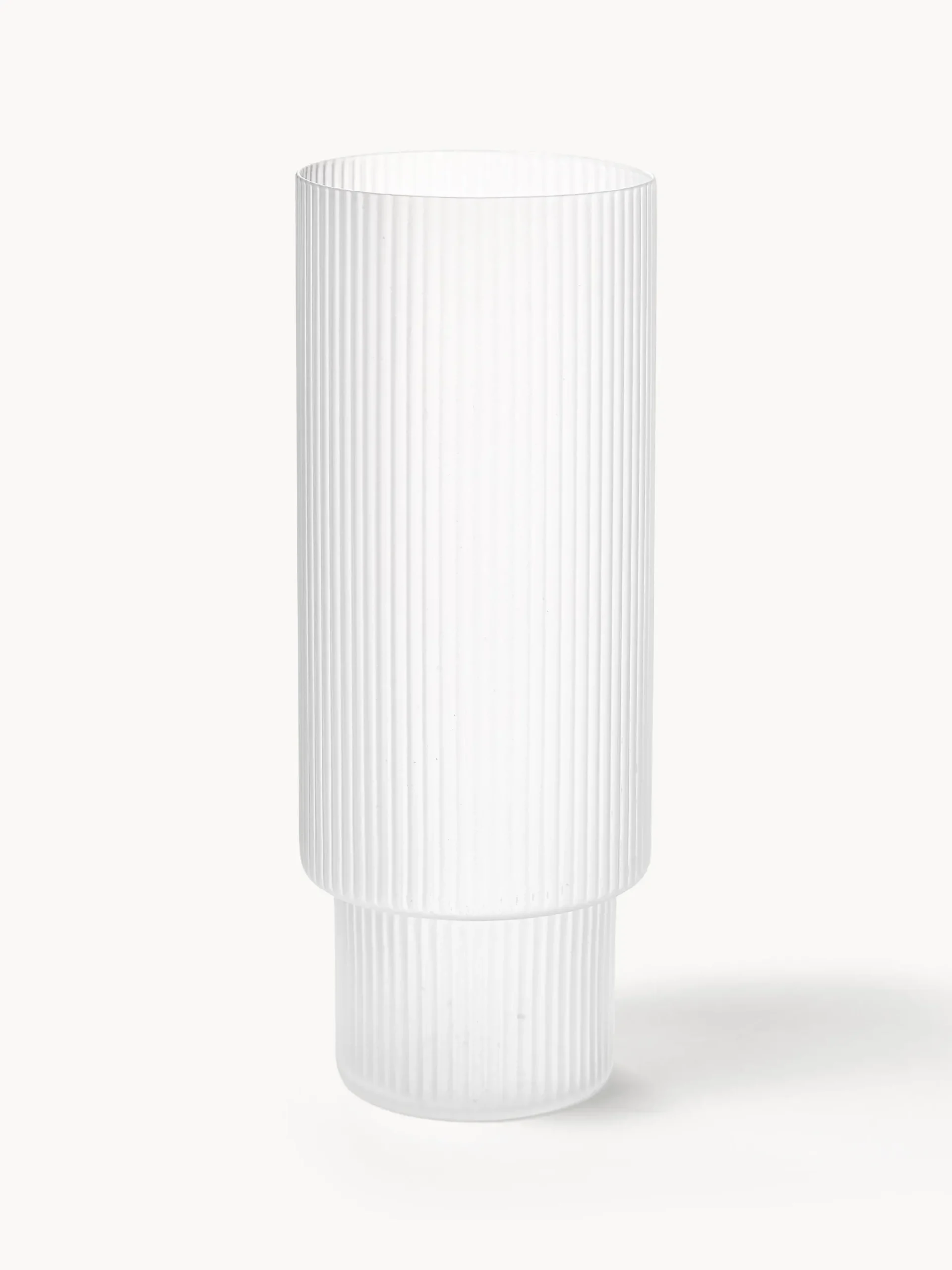 Set di 4 bicchieri da long drink in vetro soffiato millerighe Ripple