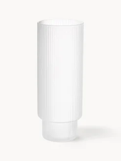 Set di 4 bicchieri da long drink in vetro soffiato millerighe Ripple