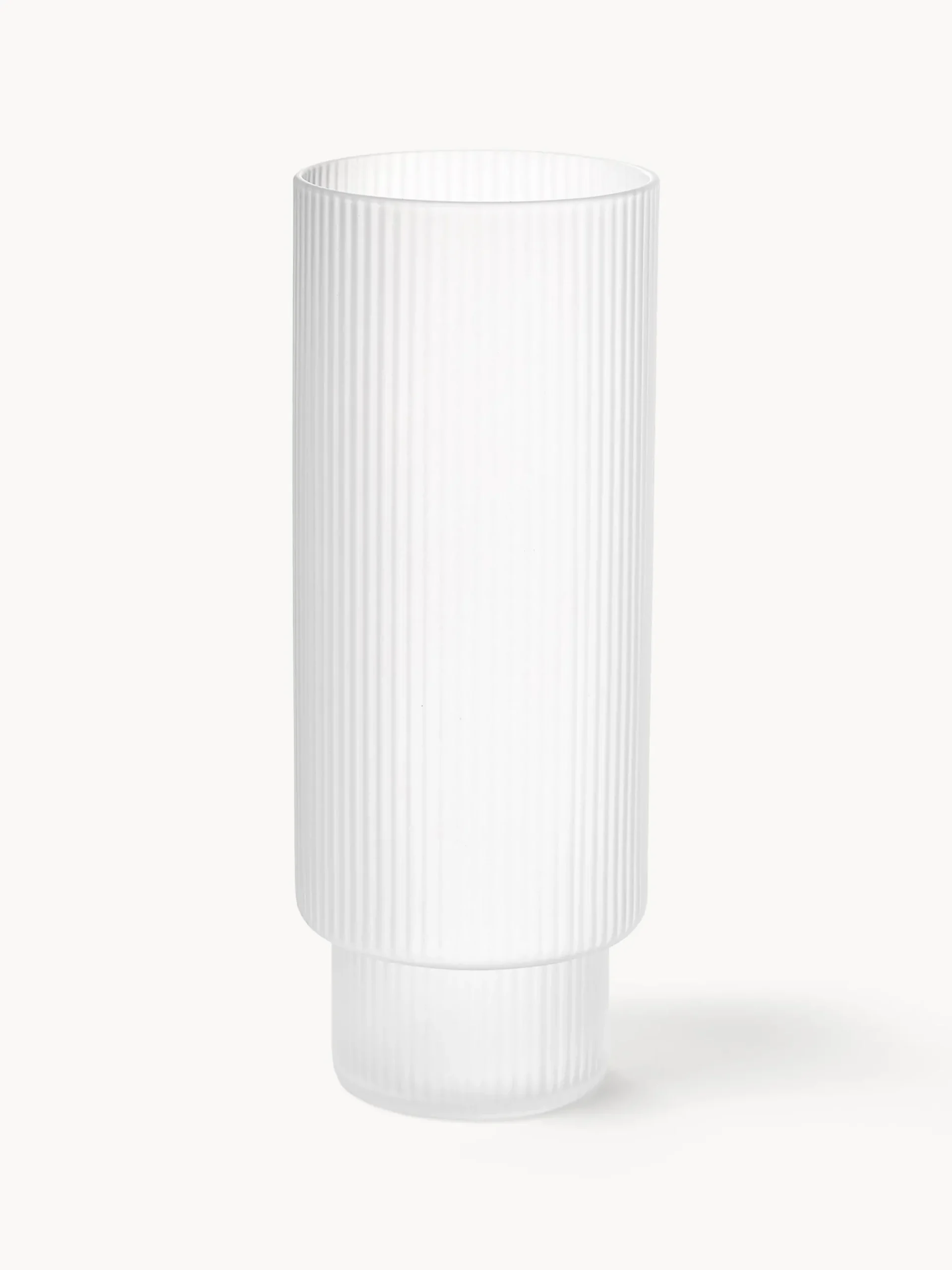 Set di 4 bicchieri da long drink in vetro soffiato millerighe Ripple