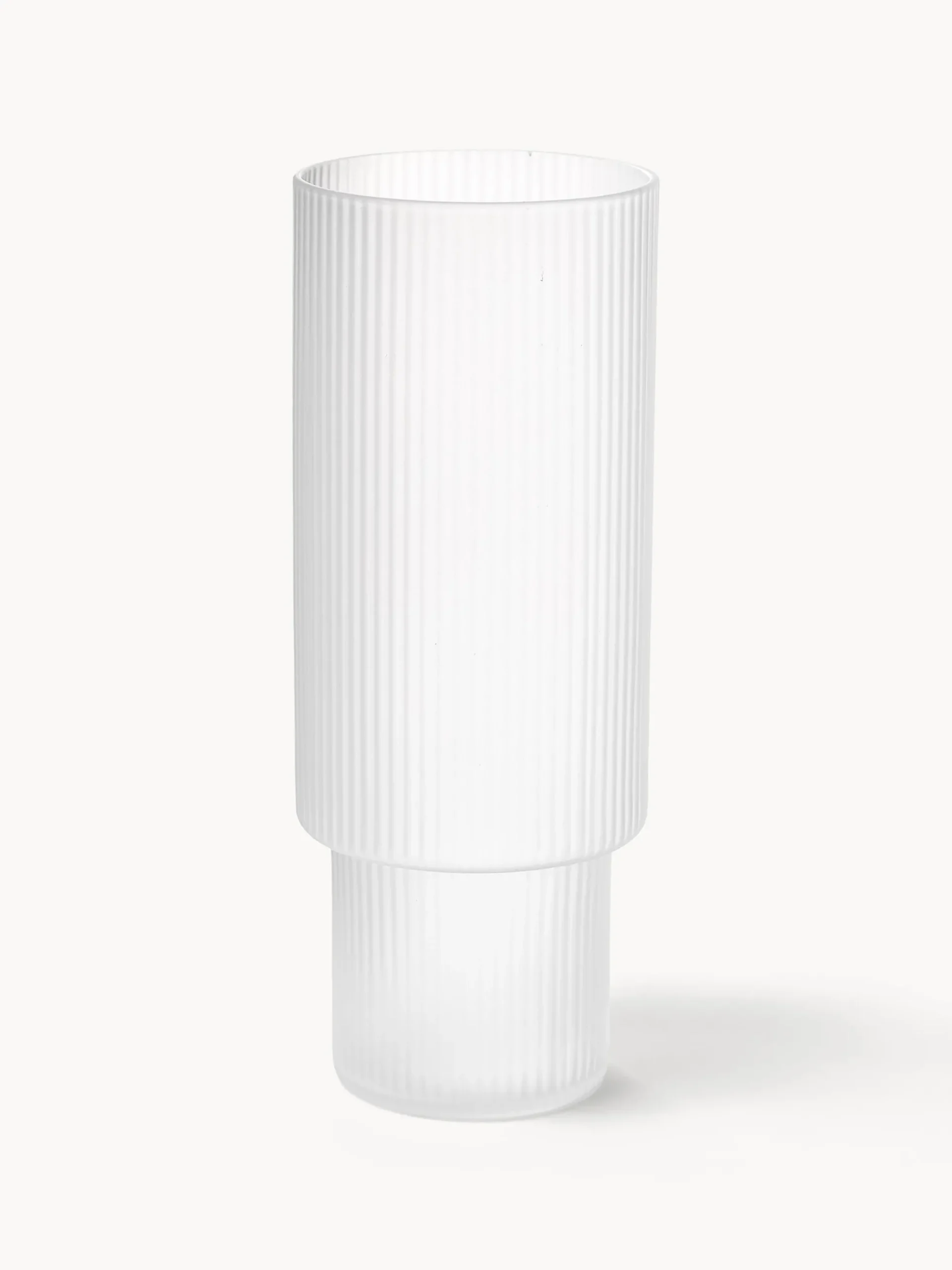 Set di 4 bicchieri da long drink in vetro soffiato millerighe Ripple