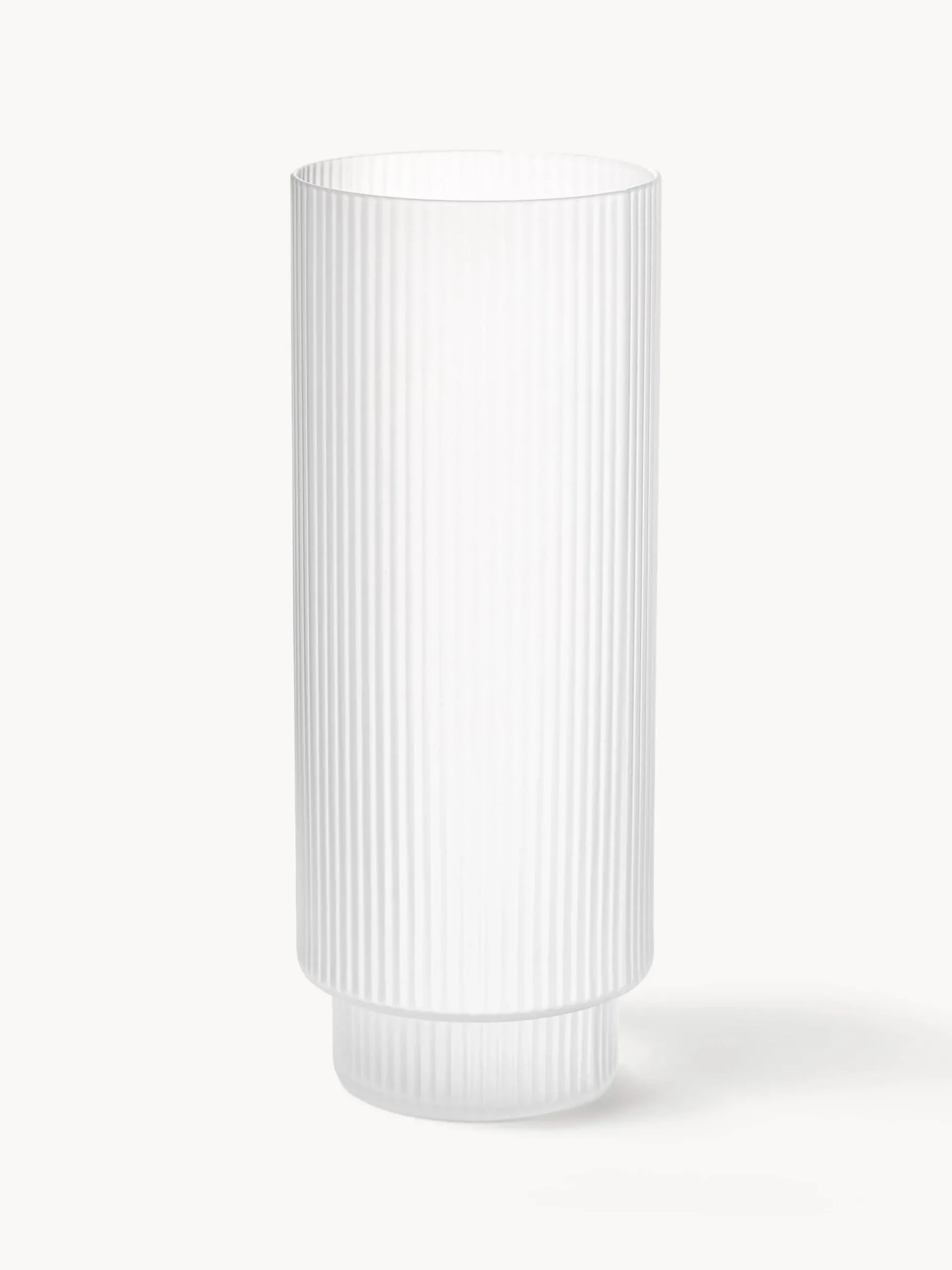 Set di 4 bicchieri da long drink in vetro soffiato millerighe Ripple