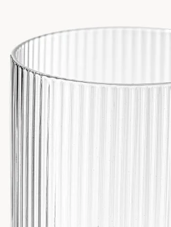 Set di 4 bicchieri da long drink in vetro soffiato millerighe Ripple
