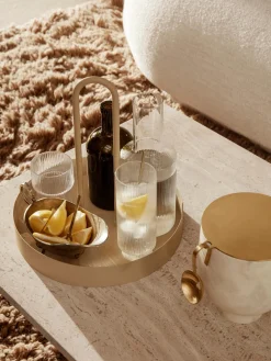 Set di 4 bicchieri da long drink in vetro soffiato millerighe Ripple