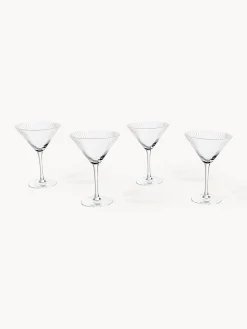 Set di 4 bicchieri da Martini in vetro soffiato con bordo dorato Aleo