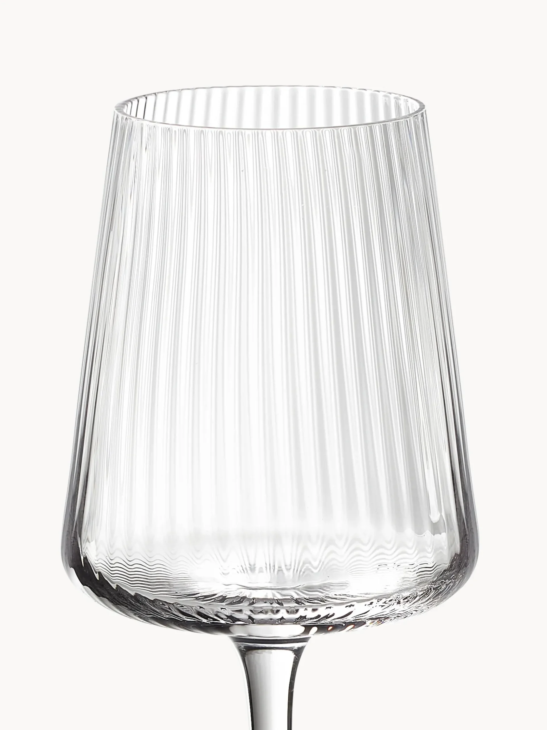 Set di 4 bicchieri da vino bianco fatti a mano con struttura millerighe Cami