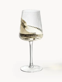 Set di 4 bicchieri da vino bianco fatti a mano con struttura millerighe Cami