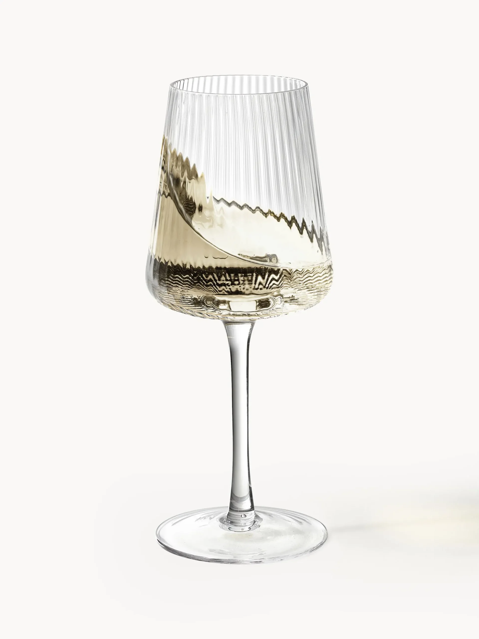 Set di 4 bicchieri da vino bianco fatti a mano con struttura millerighe Cami