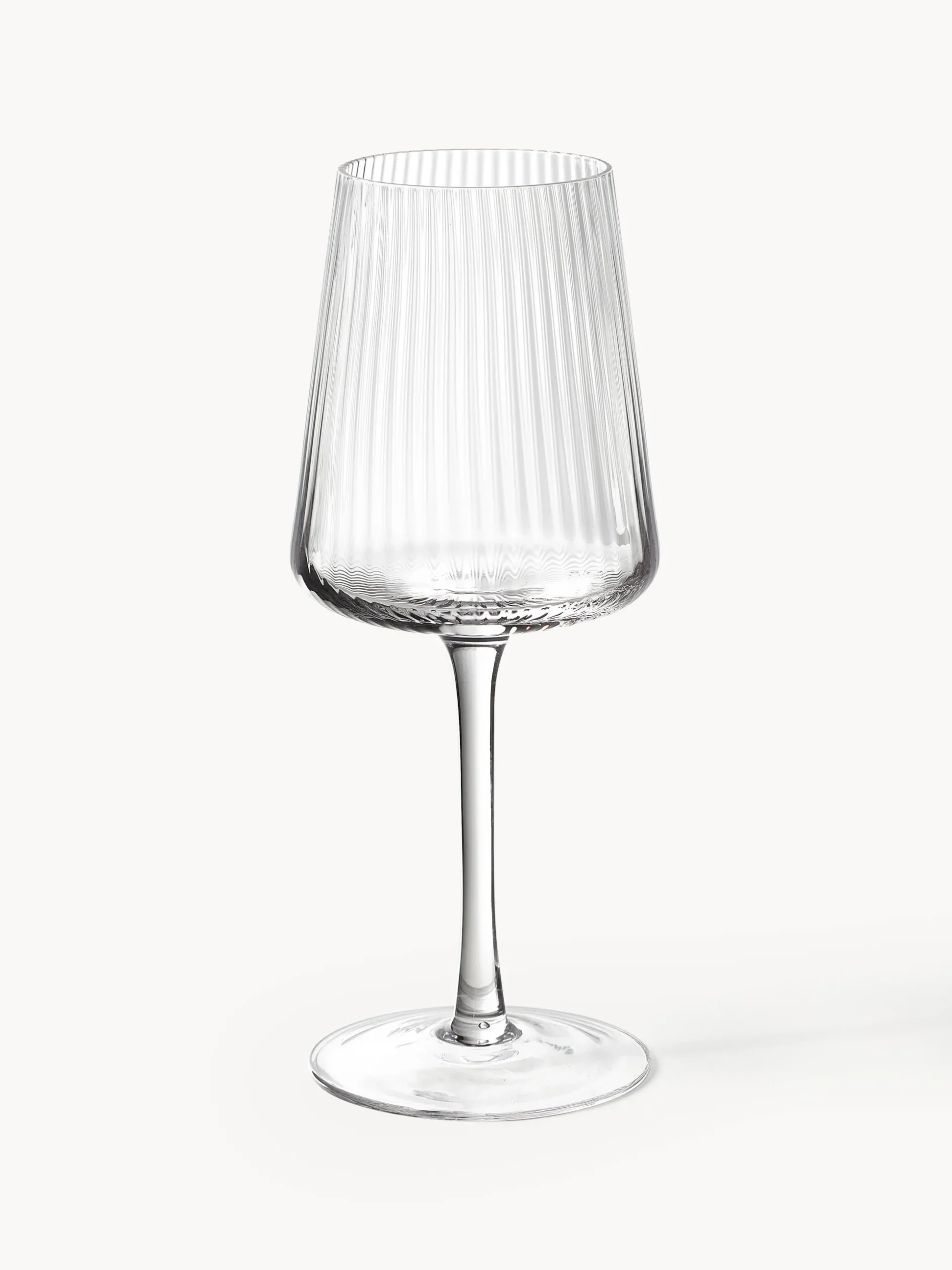 Set di 4 bicchieri da vino bianco fatti a mano con struttura millerighe Cami