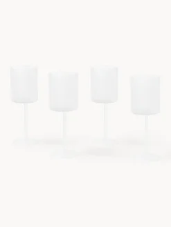 Set di 4 bicchieri da vino bianco in vetro soffiato Limon
