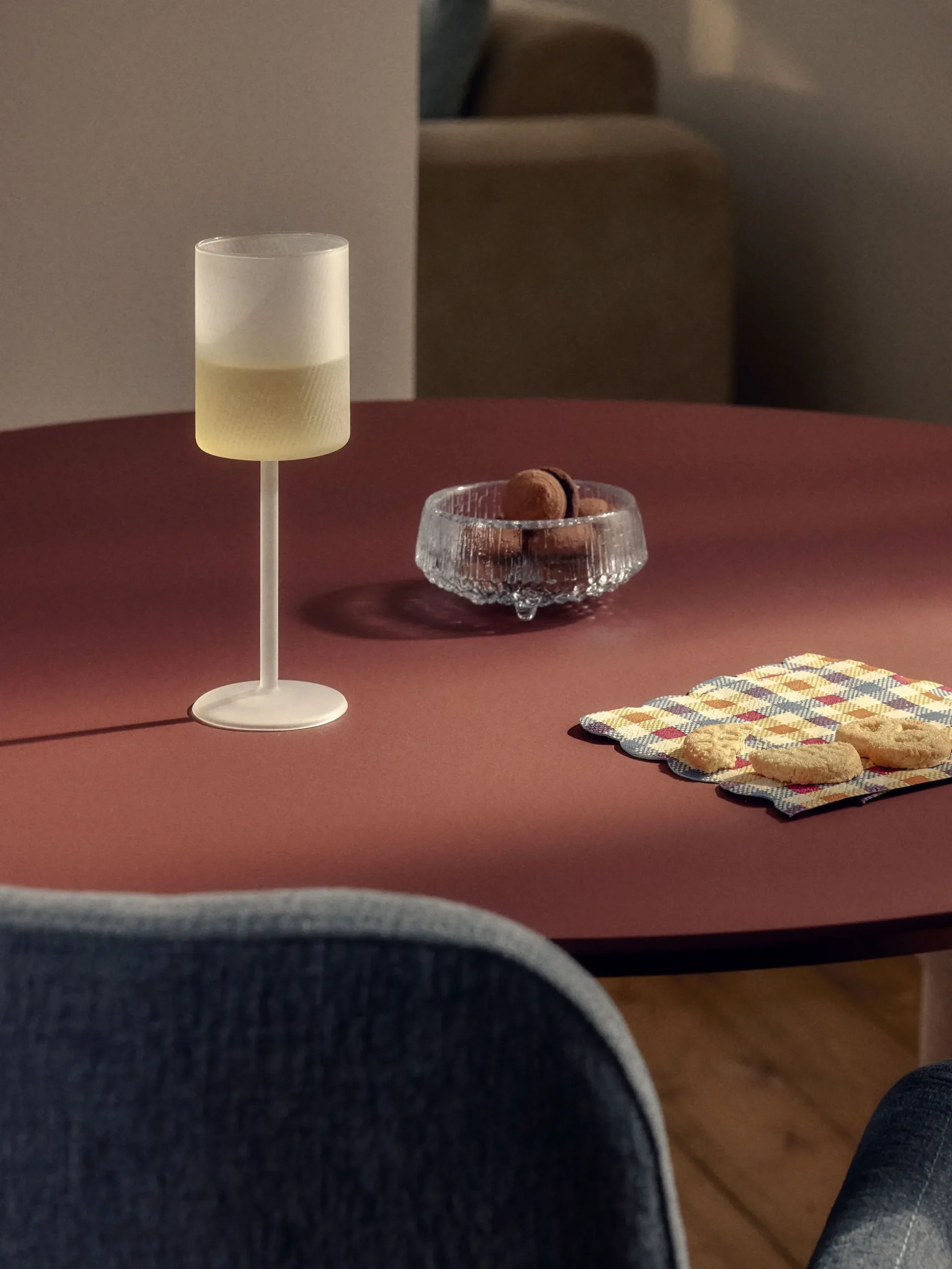 Set di 4 bicchieri da vino bianco in vetro soffiato Limon