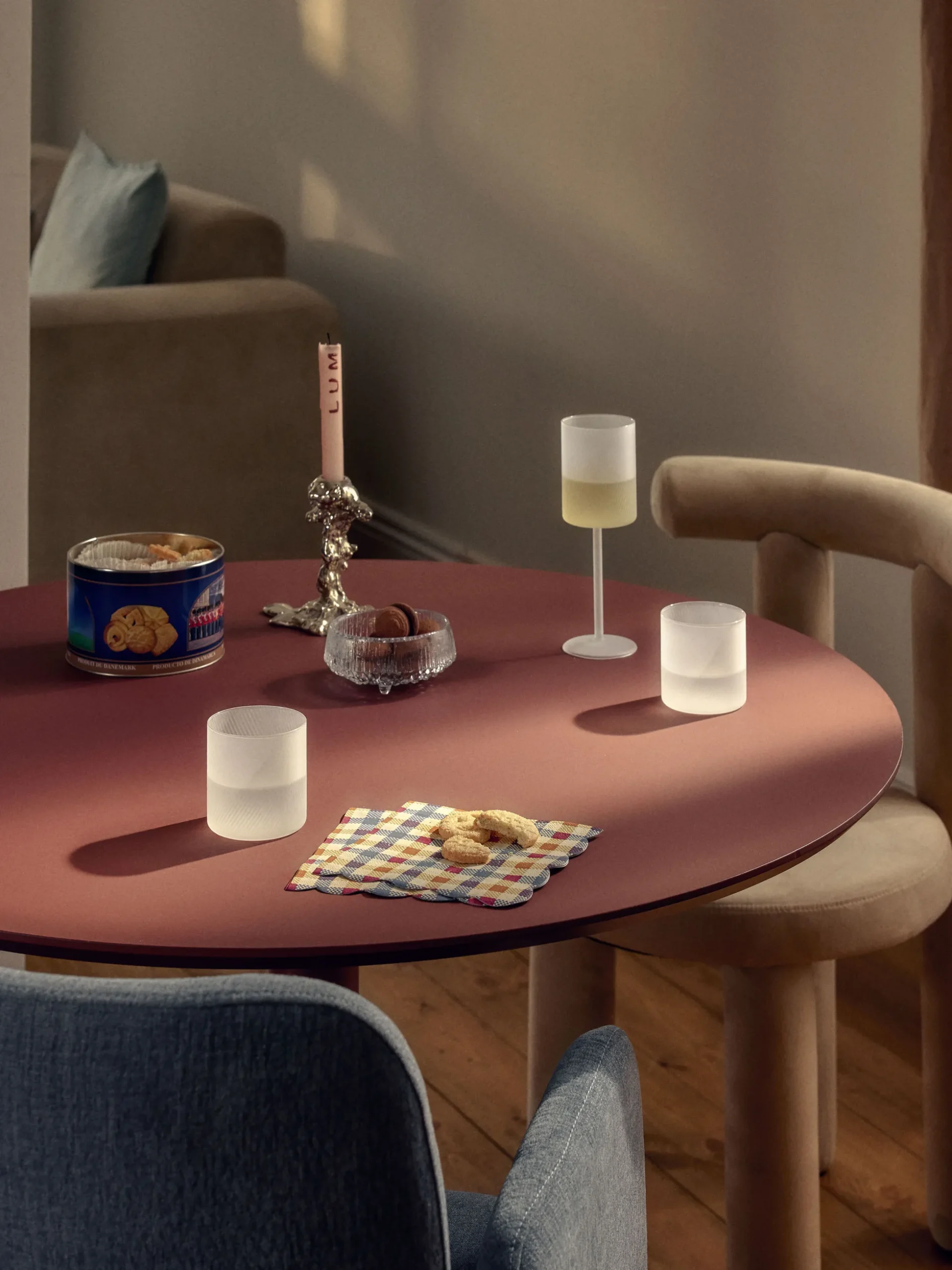 Set di 4 bicchieri da vino bianco in vetro soffiato Limon