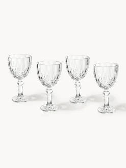 Set di 4 bicchieri da vino con scanalatura in rilievo George