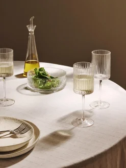 Set di 4 bicchieri da vino in vetro soffiato Aleo