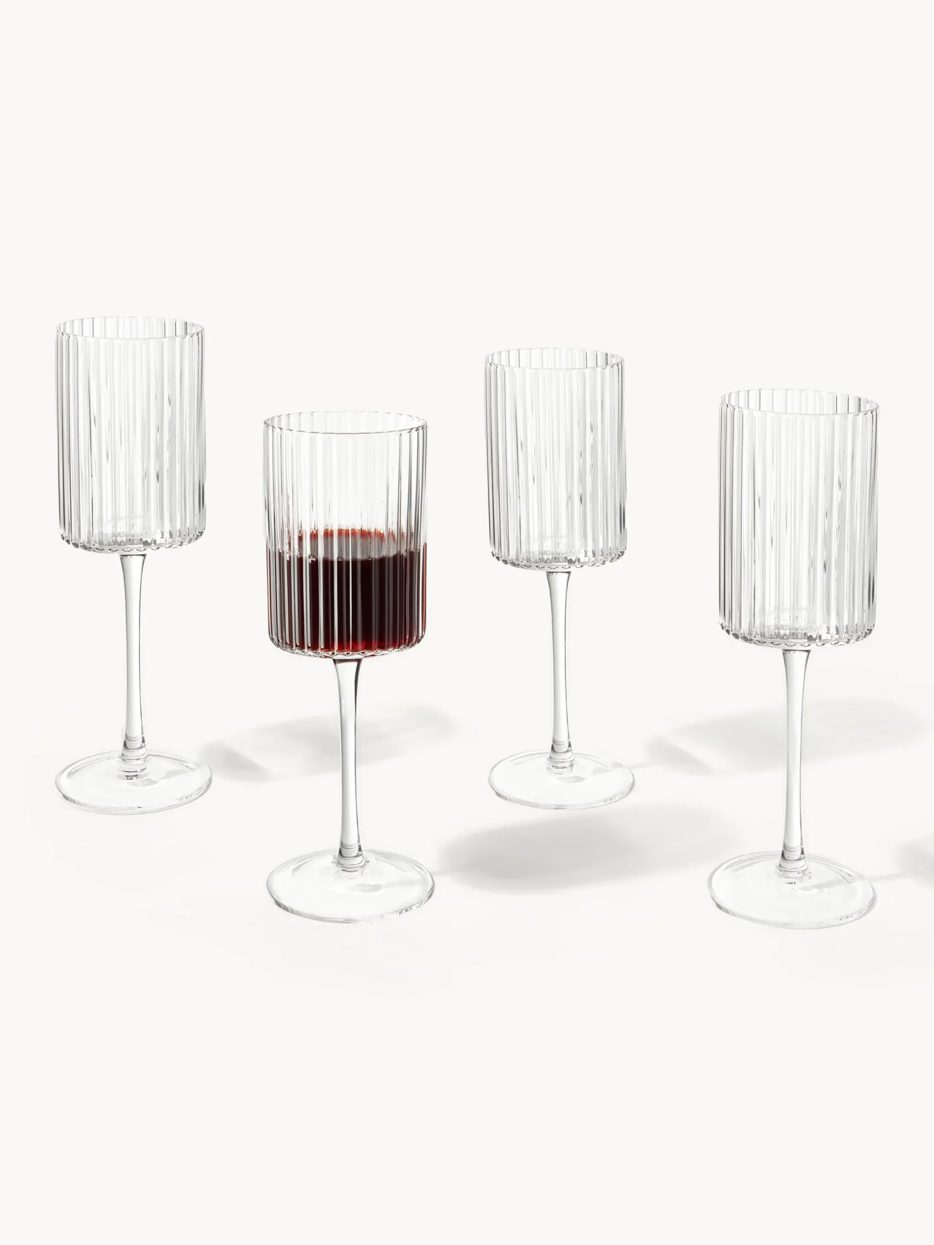 Set di 4 bicchieri da vino in vetro soffiato Aleo