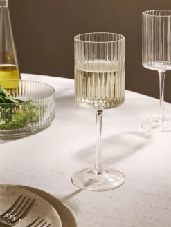 Set di 4 bicchieri da vino in vetro soffiato Aleo
