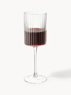 Set di 4 bicchieri da vino in vetro soffiato Aleo
