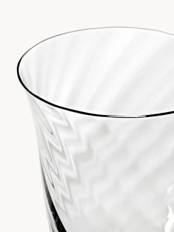 Set di 4 bicchieri da vino in vetro soffiato Swirl