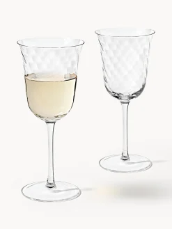 Set di 4 bicchieri da vino in vetro soffiato Swirl