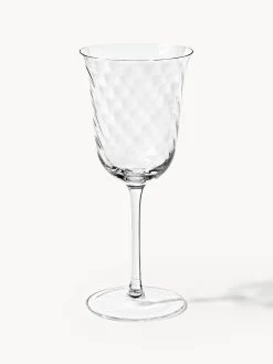 Set di 4 bicchieri da vino in vetro soffiato Swirl