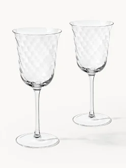 Set di 4 bicchieri da vino in vetro soffiato Swirl