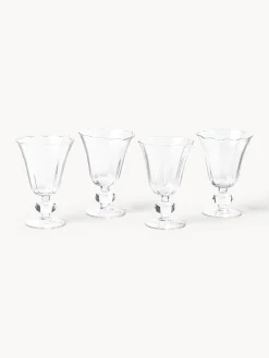 Set di 4 bicchieri da vino in vetro soffiato Tulya