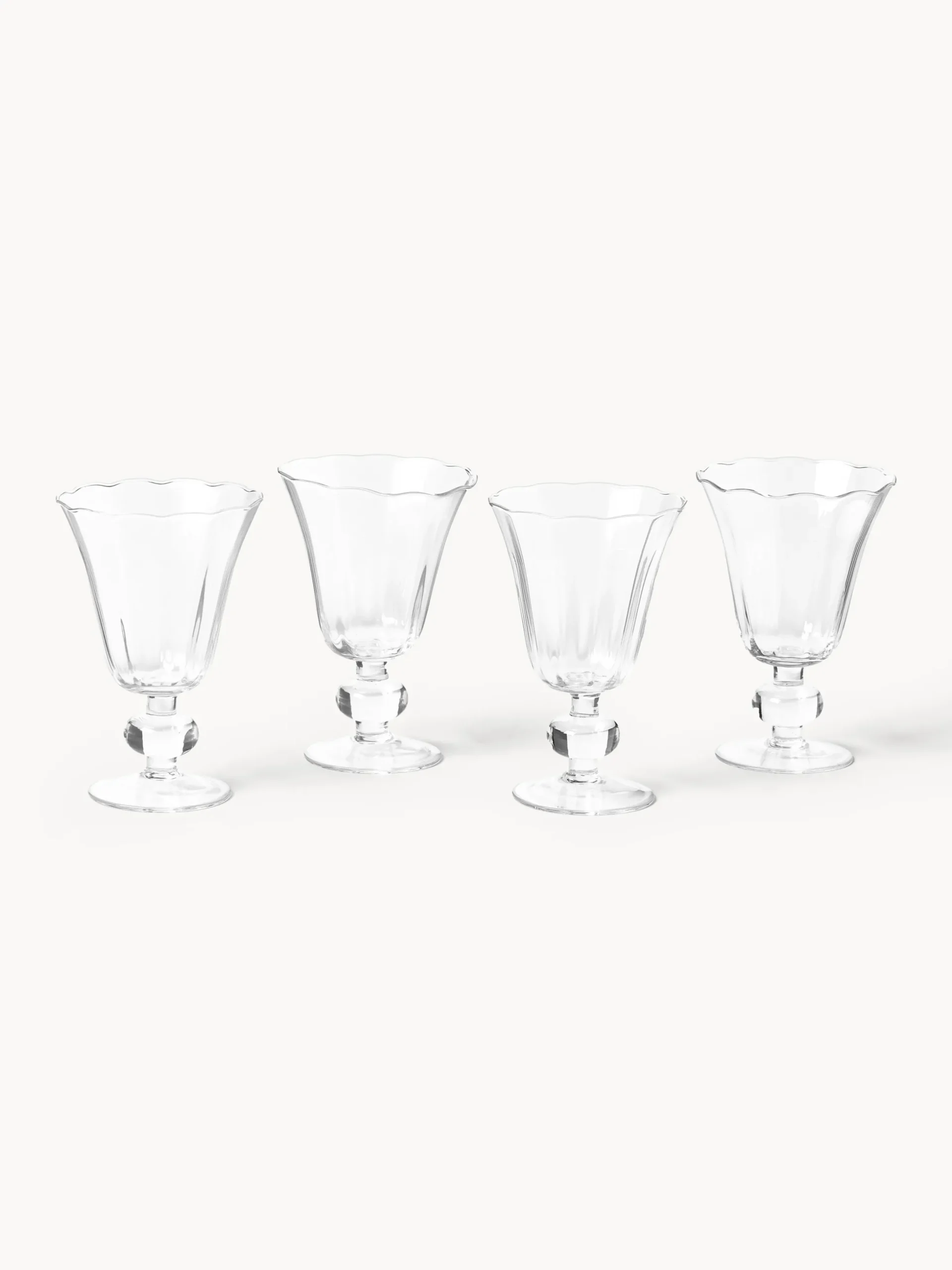 Set di 4 bicchieri da vino in vetro soffiato Tulya