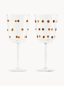 Set di 2 bicchieri da vino in vetro borosilicato soffiato Nob