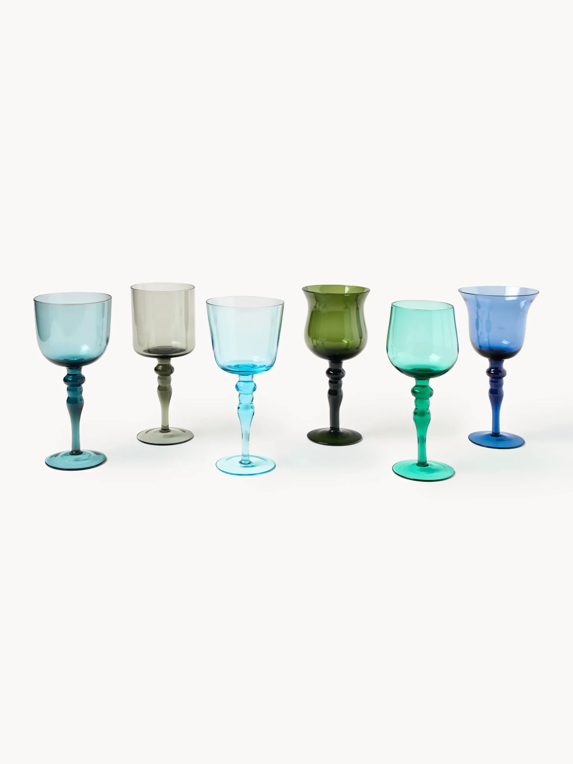 Set di 6 bicchieri da vino in vetro soffiato Diseguale