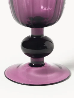 Set di 4 bicchieri da vino in vetro soffiato Tulya