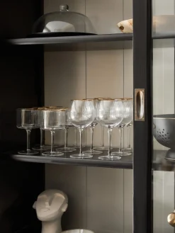 Set di 4 bicchieri da vino in vetro soffiato con struttura millerighe Palermo