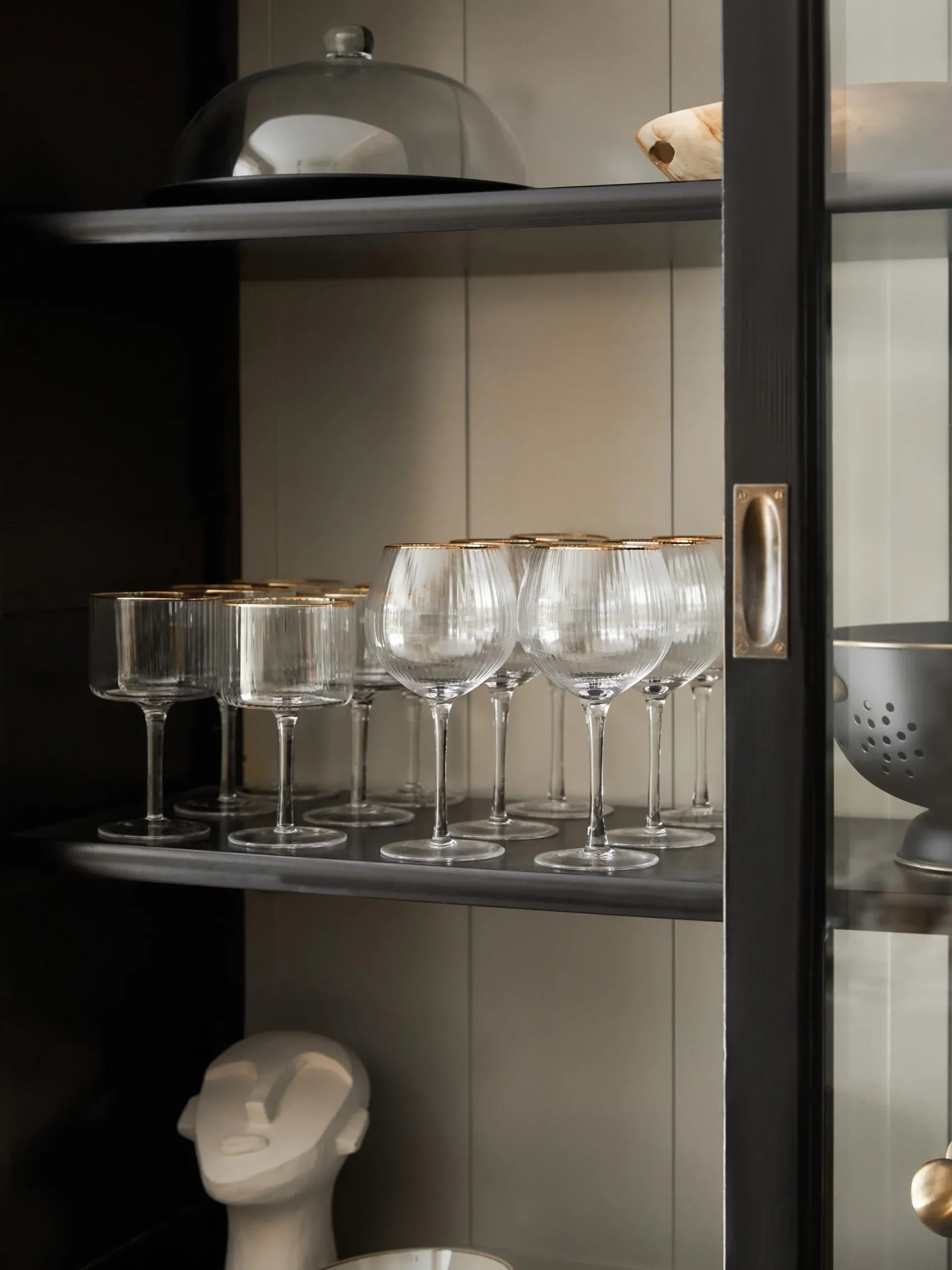Set di 4 bicchieri da vino in vetro soffiato con struttura millerighe Palermo